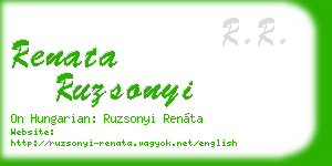 renata ruzsonyi business card